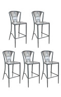 #S12 Bundle Sale, 5 Outdoor Aluminum Armless Barstools